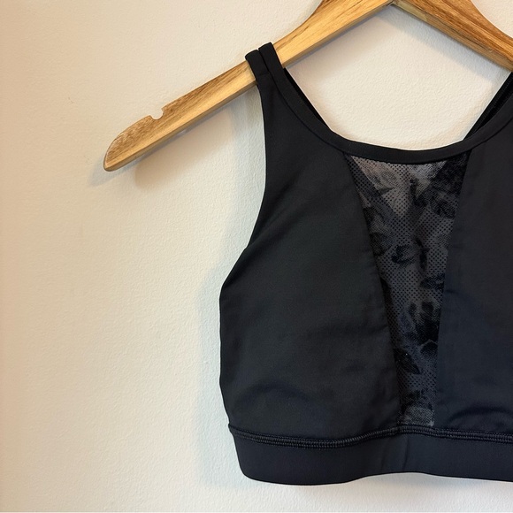 lululemon Energy Bra High Neck Flocked Mesh Black Size 6 - Picture 5 of 14